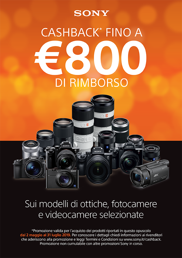 Cahsback Sony - Maggio/Luglio 2019