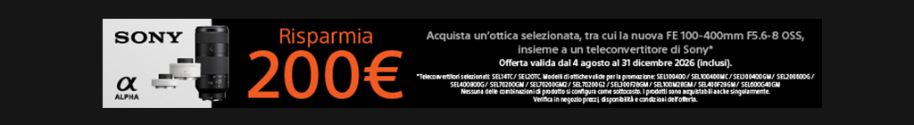 Promo Sony abbinata ottiche e Teleconverter