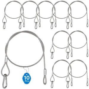 80 cm Steel Safety Cable - Gray (10 Pcs) -
