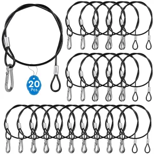 52 cm Steel Safety Cable - Black (20 Pcs) -